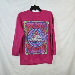 Pink Floyd Girls Neon Pink Graphic Print Long Sleeve Crew Neck Sweater XL/14 NEW